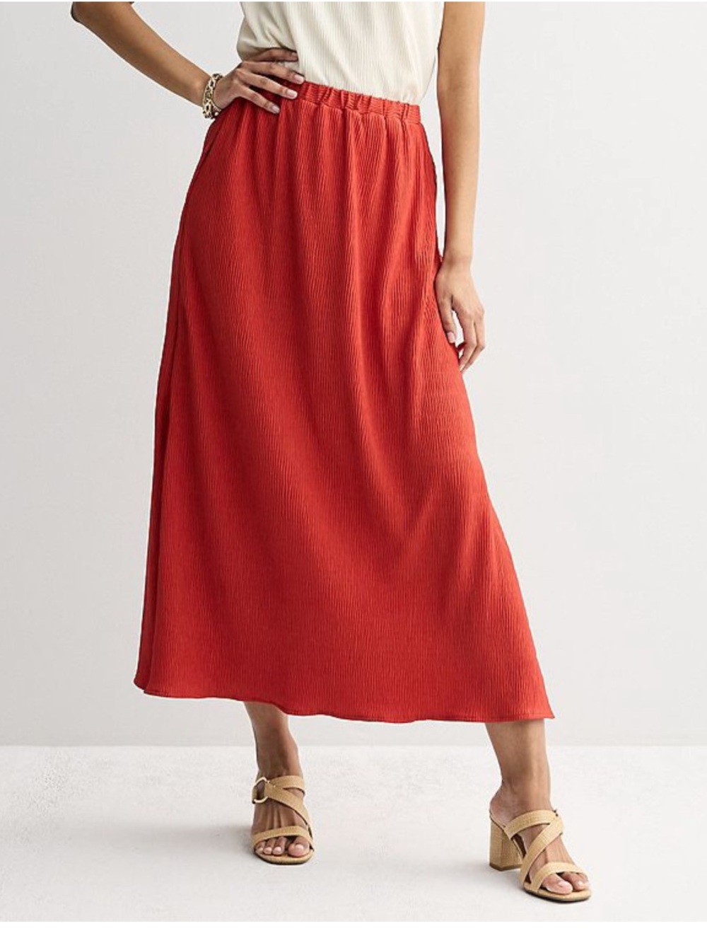NWT Nine West autumn tree crinkle maxi skirt size XXL